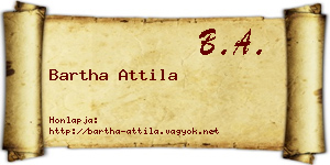 Bartha Attila névjegykártya